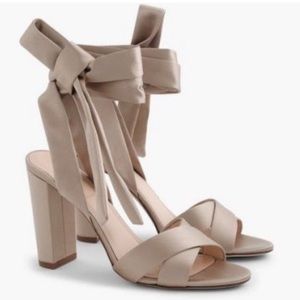 J Crew satin wrap heel